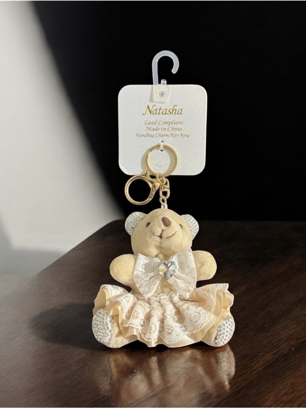 Natasha Crystal Teddy Bear Bag Charm
